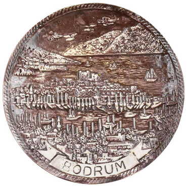 Bodrum Themed City Themed Plaster Raised Cottage Wall Plate 20 Cm - 5