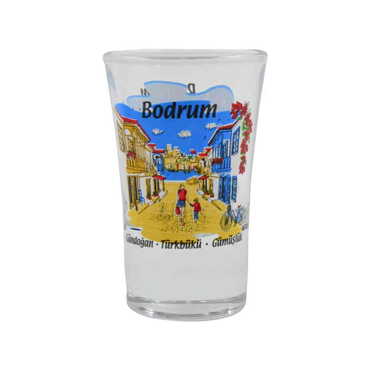 Myros - Bodrum Themed Custom Printed Shot Glass 45x70 mm