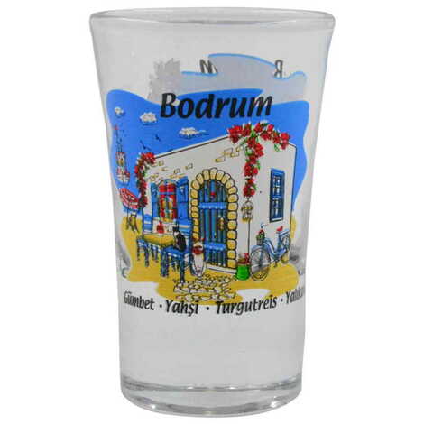 Bodrum Themed Custom Printed Shot Glass 45x70 mm