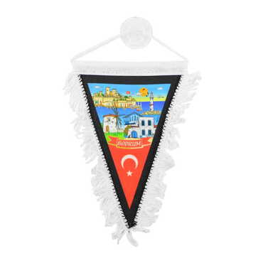 Myros - Bodrum Themed Custom Printed Triangular Pennant 10X15Cm