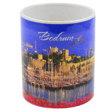 Bodrum Themed Customised Porcelain Souvenir Travel Mug 80x95 mm - Thumbnail