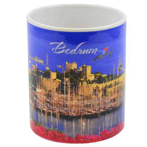 Bodrum Themed Customised Porcelain Souvenir Travel Mug 80x95 mm