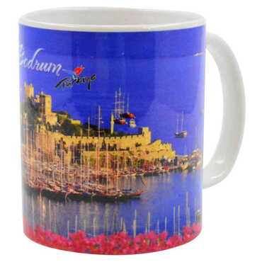 Bodrum Themed Customised Porcelain Souvenir Travel Mug 80x95 mm - Thumbnail