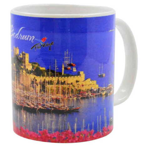 Bodrum Themed Customised Porcelain Souvenir Travel Mug 80x95 mm