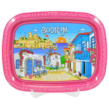 Bodrum Themed Customised Printed Tin Serving Tray 305x235 mm - Thumbnail