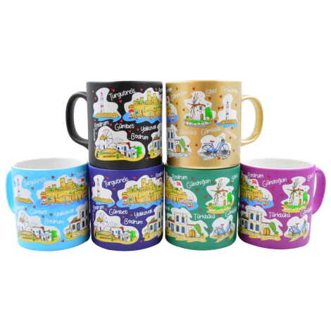 Bodrum Themed Customised Serigraphy Printed Ceramic Mug 82x90 mm - 2