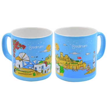 Bodrum Themed Customised Serigraphy Printed Ceramic Mug 82x90 mm - 3