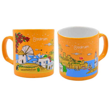 Bodrum Themed Customised Serigraphy Printed Ceramic Mug 82x90 mm - 4