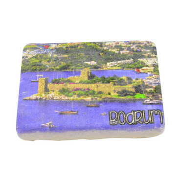 Bodrum Themed Customised Stone Fridge Magnet 60x45 mm - Thumbnail