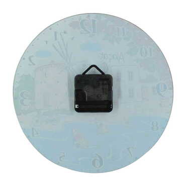 Bodrum Themed Decorative Custom Print Glass Wall Watch 25 Cm - Thumbnail