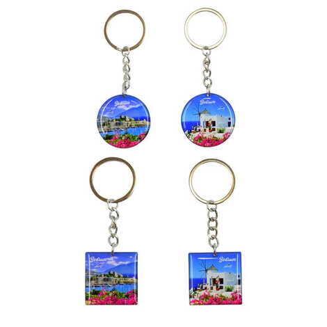 Bodrum Themed Double Face Printed Epoxy Keychain - 2