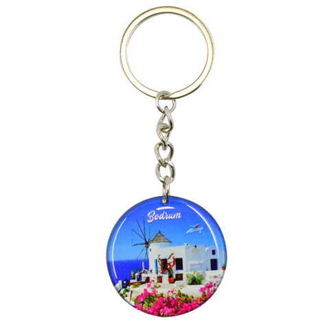Bodrum Themed Double Face Printed Epoxy Keychain - 4