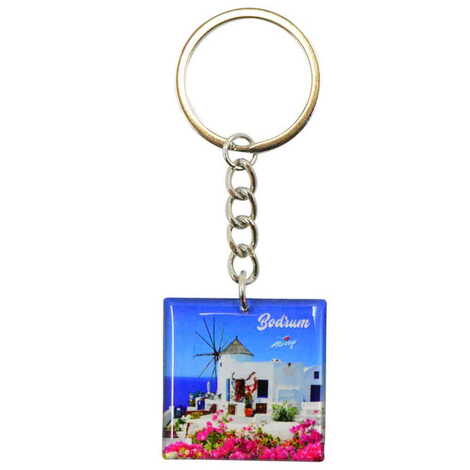 Bodrum Themed Double Face Printed Epoxy Keychain - 6