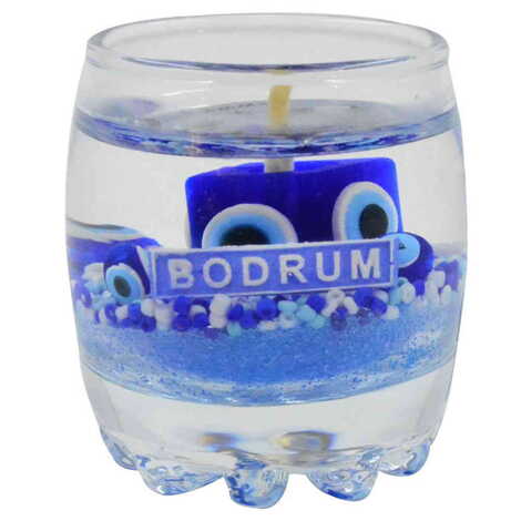 Bodrum Themed Glass Transparent Gel Candle - 5