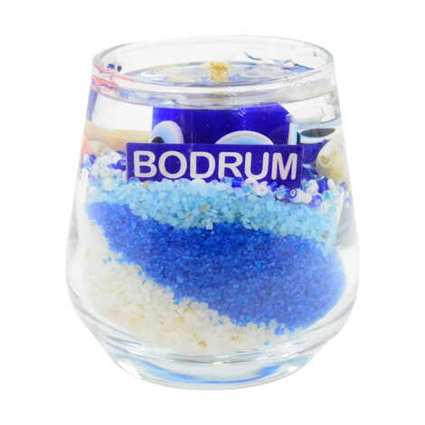 Bodrum Themed Glass Transparent Gel Candle - 6