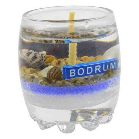 Bodrum Themed Glass Transparent Gel Candle - 1