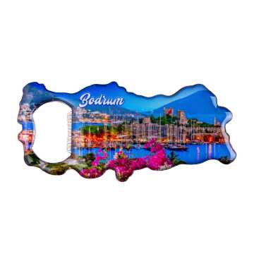 Bodrum Themed Map Shaped Metal Magnetic Bottle Opener 100x45 mm - 4