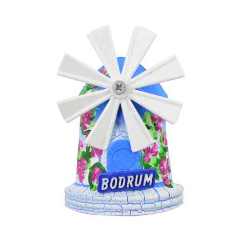 Bodrum Themed Marine Themed Windmill Travel Fridge Magnet