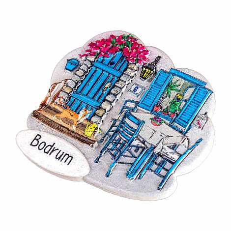 Bodrum Themed Myros Local Polyester Refrigerator Magnet - 19