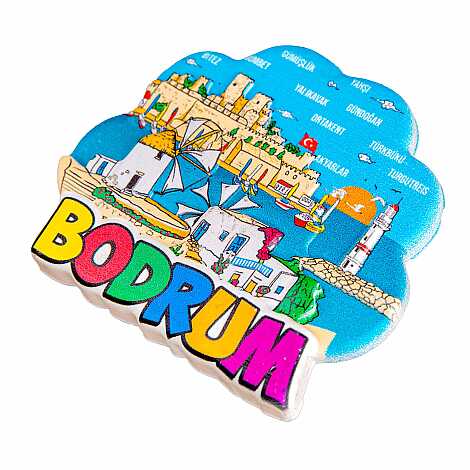 Bodrum Themed Myros Local Polyester Refrigerator Magnet - 20