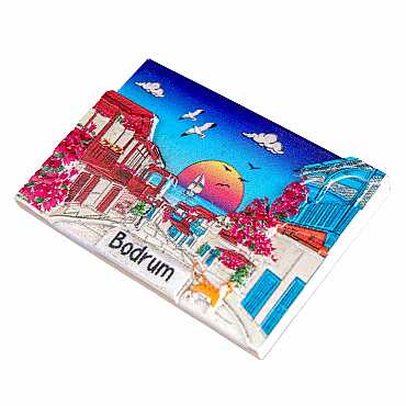 Bodrum Themed Myros Local Polyester Refrigerator Magnet - 22