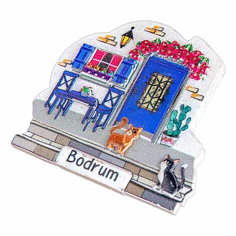 Bodrum Themed Myros Local Polyester Refrigerator Magnet - 25