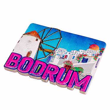 Bodrum Themed Myros Local Polyester Refrigerator Magnet - 35