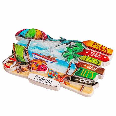 Bodrum Themed Myros Local Polyester Refrigerator Magnet - 38
