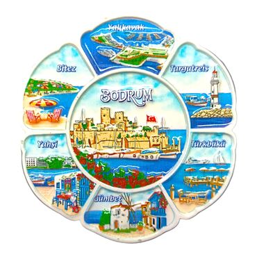 Myros - Bodrum Themed Polyester Printed Fridge Magnet