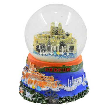 Myros - Bodrum Themed Polyester Snow Globe 65 Mm