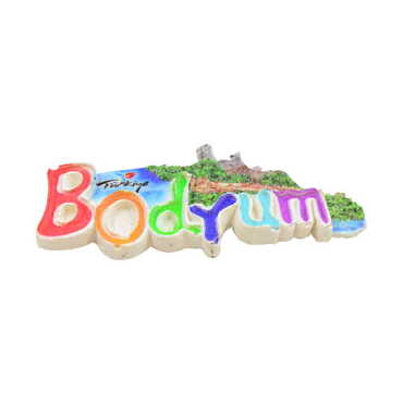 Bodrum Themed Polyester UV Printed Stoned And Nacrous Fridge Magnet - Thumbnail