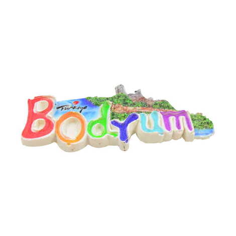 Bodrum Themed Polyester UV Printed Stoned And Nacrous Fridge Magnet