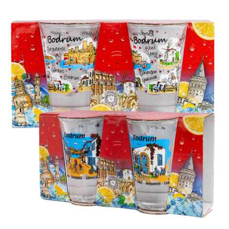 Bodrum Themed Shot Glass Set of 2 Pcs - 3