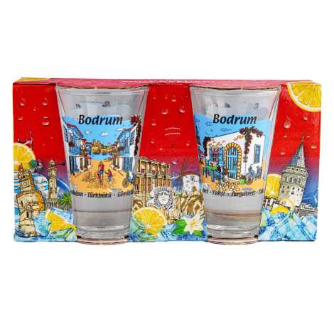 Bodrum Themed Shot Glass Set of 2 Pcs - 5