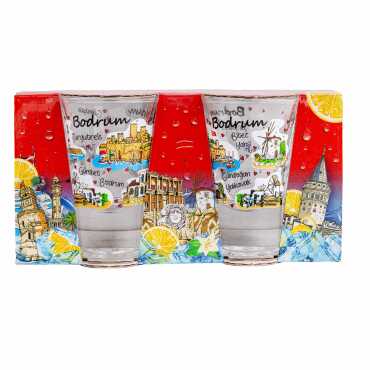 Bodrum Themed Shot Glass Set of 2 Pcs - 7