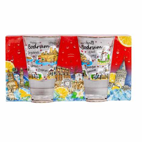 Bodrum Themed Shot Glass Set of 2 Pcs - 7