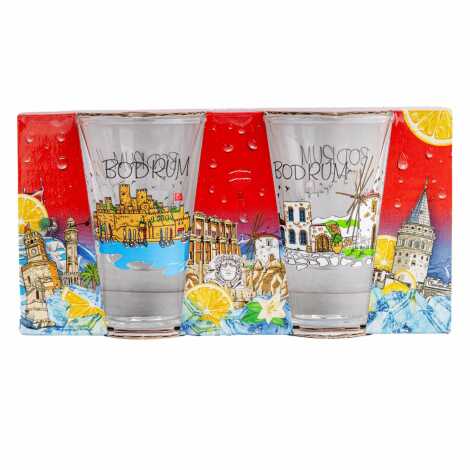 Bodrum Themed Shot Glass Set of 2 Pcs - 8