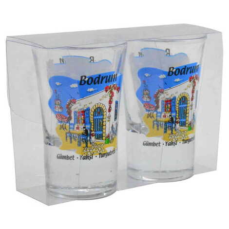 Bodrum Themed Shot Glass Set of 2 Pcs