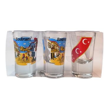 Myros - Bodrum Themed Shot Glass Set of 3 Pcs