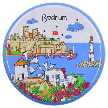 Myros - Bodrum Themed Tin Boxed Candle 73x35 mm