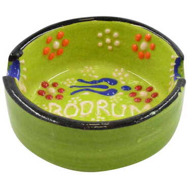 Bodrum Themed Turkish Ceramic B Serie Ashtray Small Size - Thumbnail