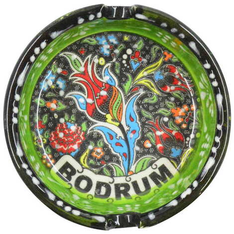 Bodrum Themed Turkish Ceramic Special Relief Ashtray Big Size - 2