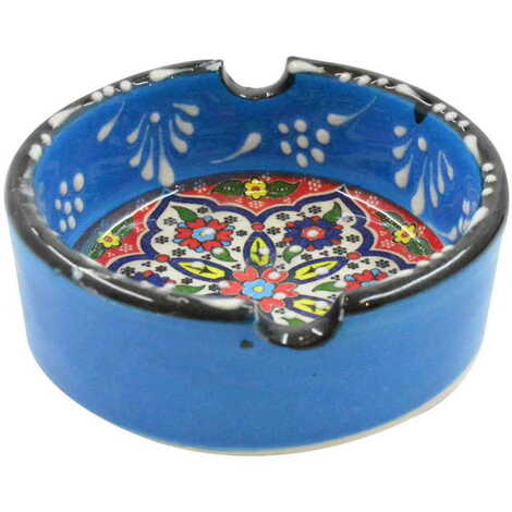 Bodrum Themed Turkish Ceramic Special Relief Ashtray Big Size - 4