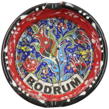 Bodrum Themed Turkish Ceramic Special Relief Ashtray Small Size - 4