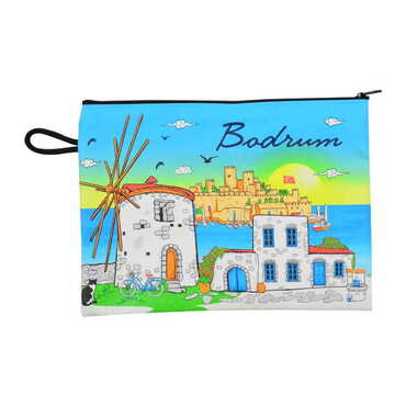 Bodrum Themed Turkish Woven Wallet 215x155x8 mm - Thumbnail