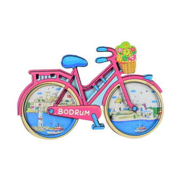 Bodrum Themed Wooden Customised 2D Souvenir Fridge Magnet - Thumbnail