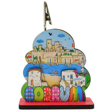 Myros - Bodrum Themed Wooden Customised Paper Clip