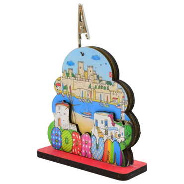 Bodrum Themed Wooden Customised Paper Clip - Thumbnail