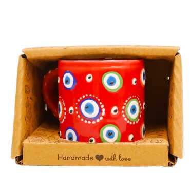 Boxed Small Ceramic Evil Eye Embossed Mug - 1