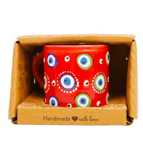 Boxed Small Ceramic Evil Eye Embossed Mug - 1